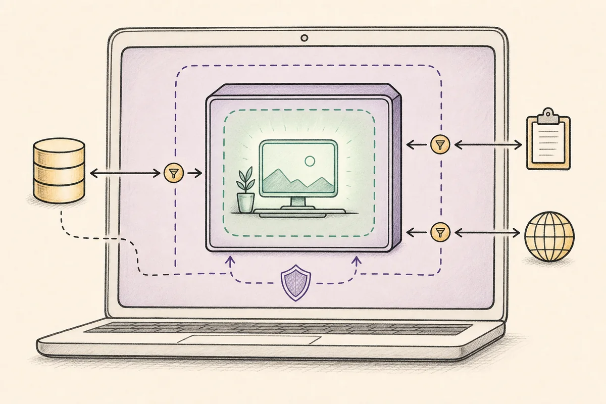 Diagrama del límite de seguridad entre anfitrión y VM